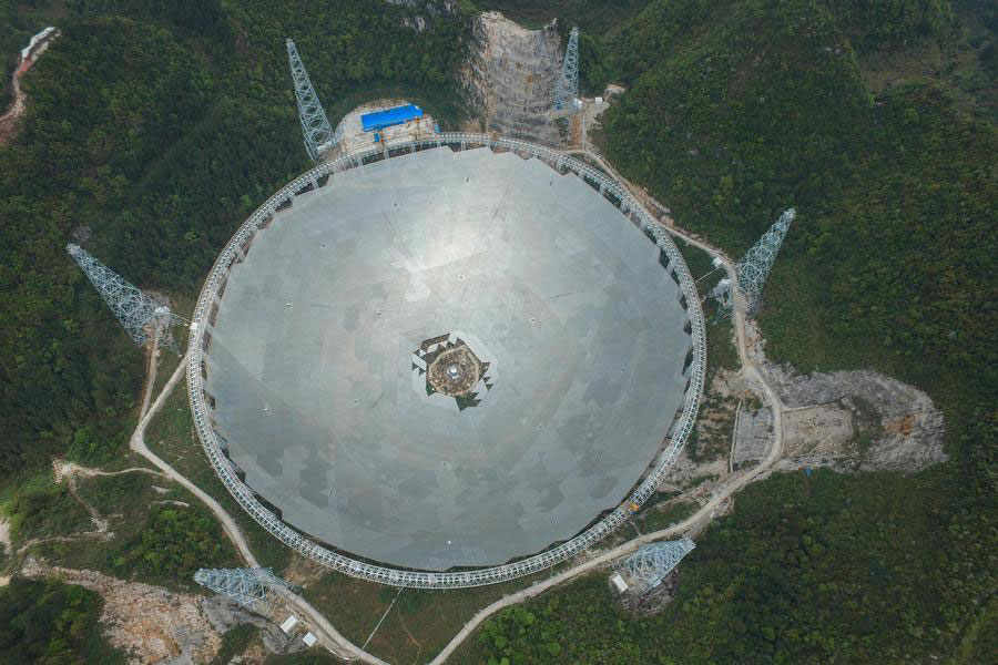 Installation of largest single-aperture spherical telescope to finish