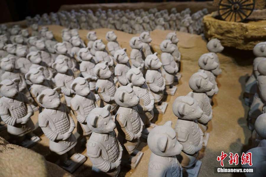 Terracotta teddy bears debut in Wuxi