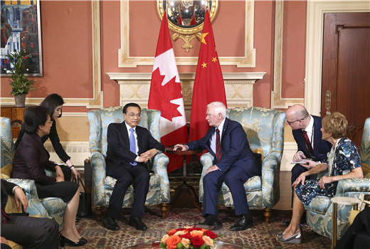 Chinese premier meets Canadian governor general
