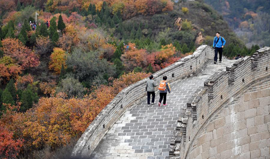 Colorful leaves adorn Great Wall in Beijing