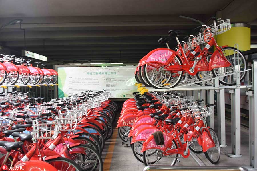 Bi-level bicycle storage in Hangzhou