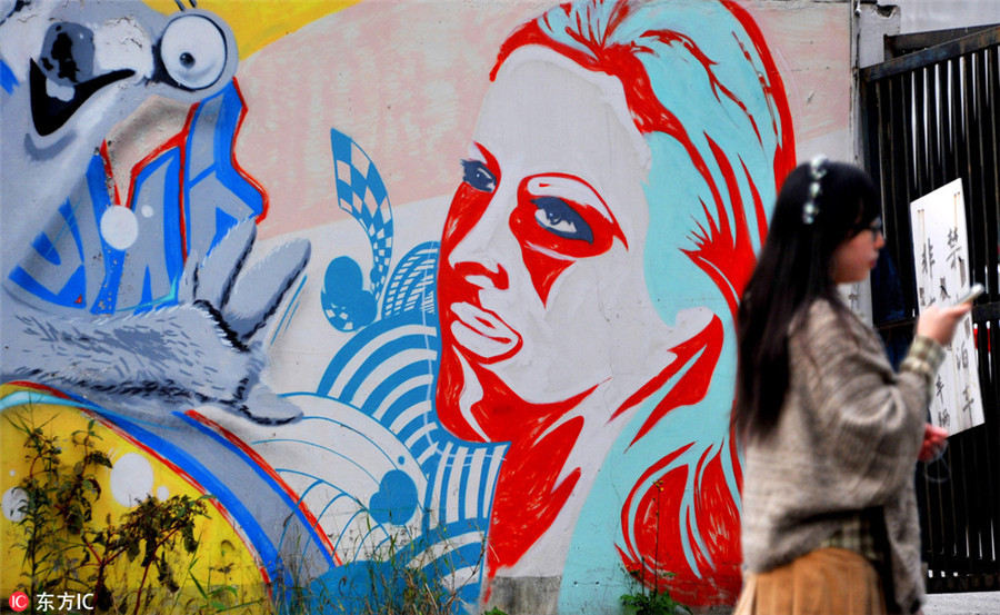 Graffiti art brightens up streets of Shanghai