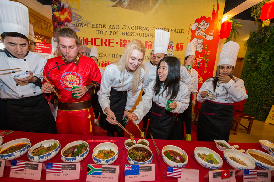 First foreigner-only hot pot contest held in Southwest China's Chengdu