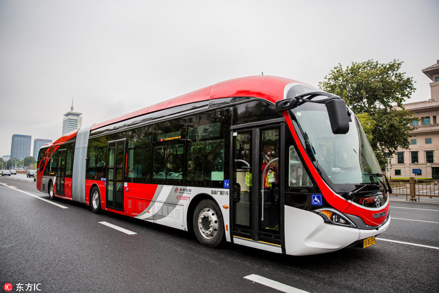 10 electric 'Chinese red' buses hit the roads