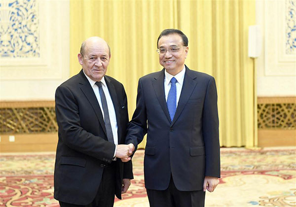 Li says China will work with France on climate change
