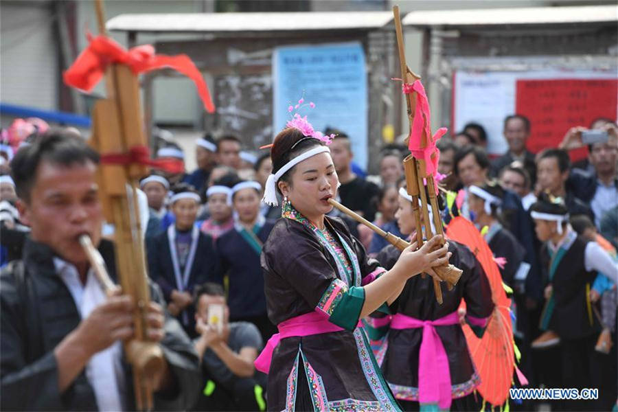Dong ethnic group celebrates 'Pohui' festival in SW China