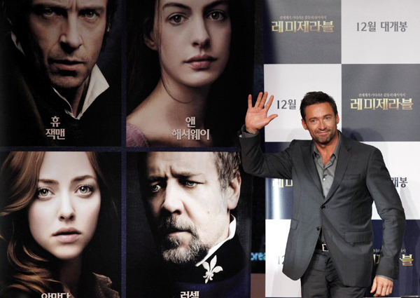 Hugh Jackman promotes 'Les Miserables' in Seoul