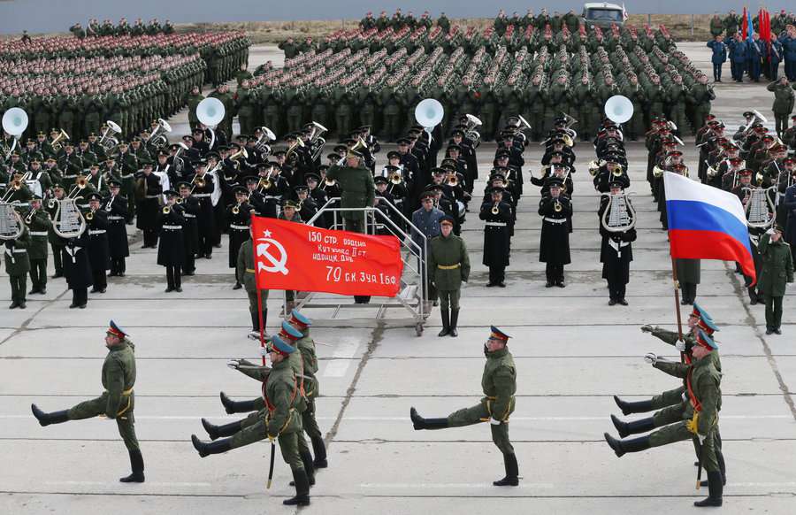 Parade rehearsal held for Victory over Fascism in Russia