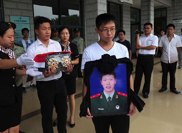 Slain soldier's remains returned to Shandong