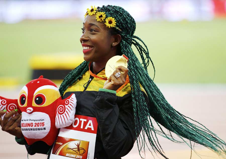Colorful hairstyles steal the limelight at the Beijing World Championships