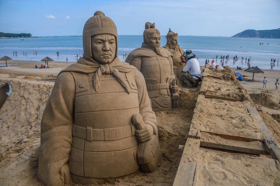 Zhejiang's Zhoushan in full swing for sand sculpture festival