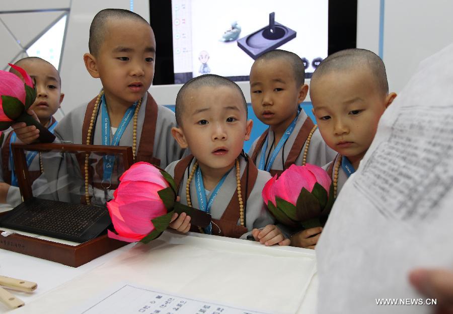Cute South Korean child monks