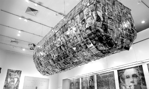 she displays three installation pieces and a dozen digital