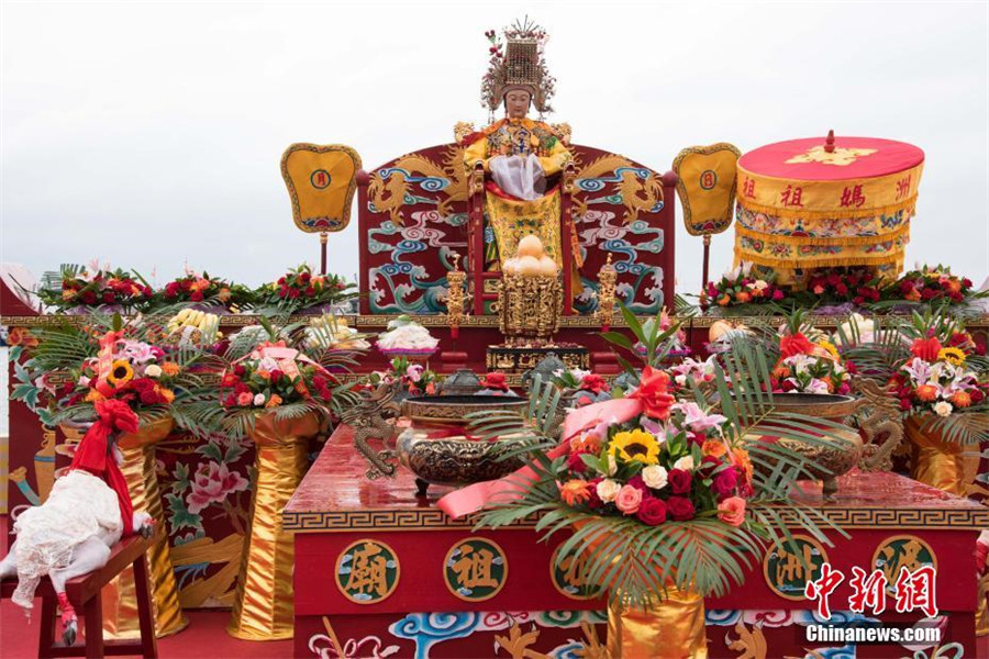 Ceremony held to worship Sea Goddess Mazu in E China's Fujian