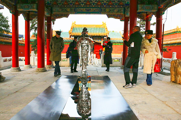 Outdoor sculpture exhibition on at Forbidden City