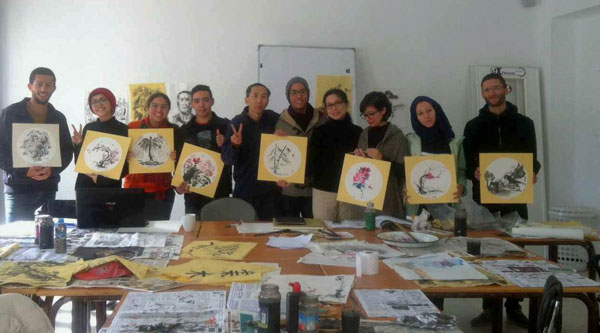 Chinese painting class debuts at Moroccan art school