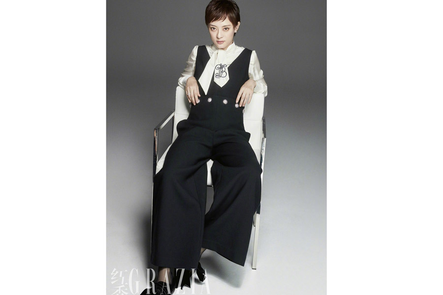 Chinese actress Sun Li poses for fashion magazine