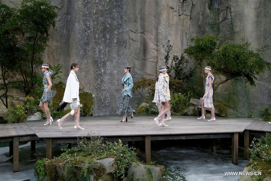 Creations of Chanel staged at Paris fashion week