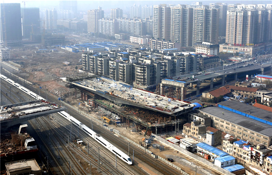 Wuhan overpass swings into place
