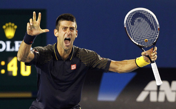 Djokovic's first hat-trick at Australian Open