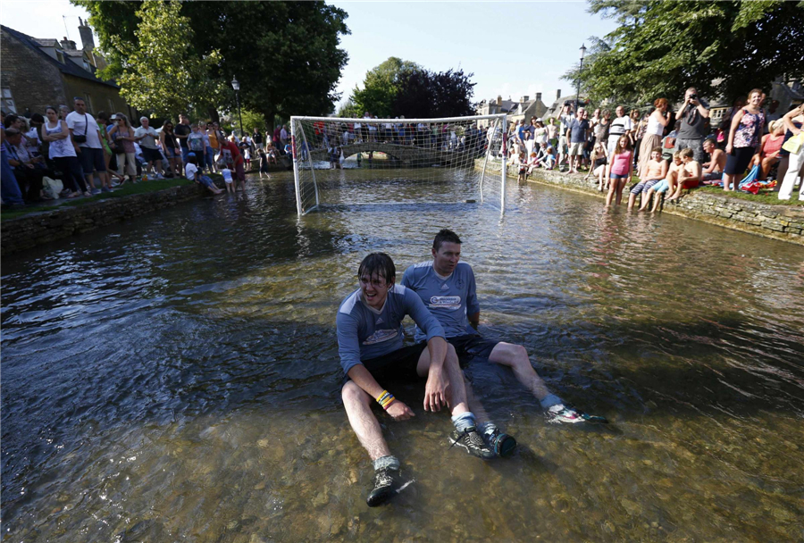 Annual river soccer match trots into village