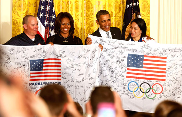Olympic athletes get their White House moment