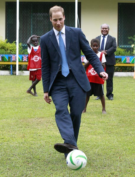 Prince William loves playing soccer
