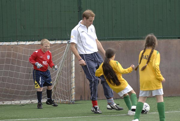Prince William loves playing soccer