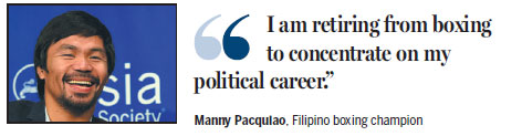 Pacquiao to focus on political fights