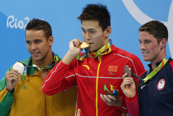 Sun Yang makes sweet revenge, backstroke swimmers make podium finish