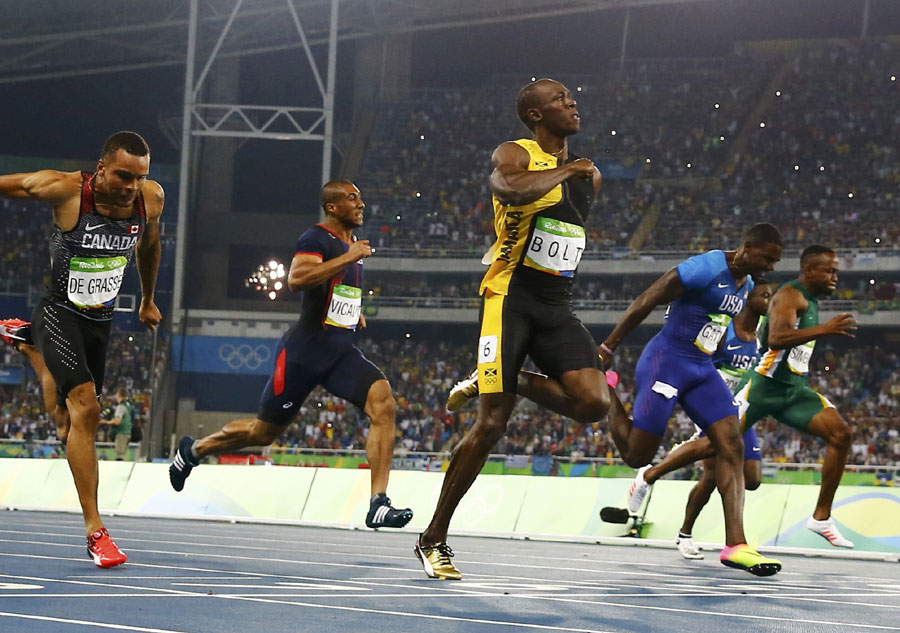 Bolt's hat-trick proves he is the king on track