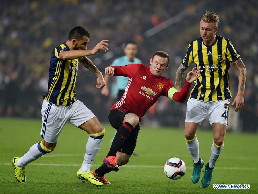 Fenerbahce wins Manchester United 2-1 during UEFA Europa League