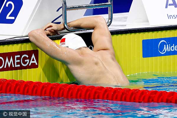 Sun Yang fails to defend 800m free title at FINA worlds