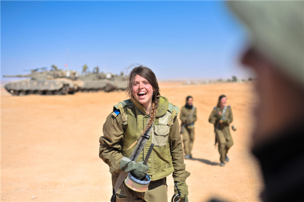 IDF female soldiers in shooting training