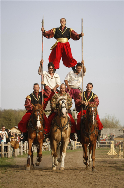Horse trick festival held in Ukraine