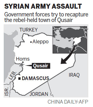 Syrian clash centers on rebel-held town Qusair
