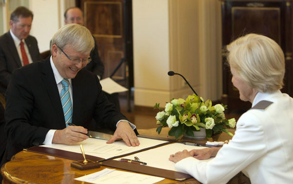 Rudd sworn in as Australian prime minister
