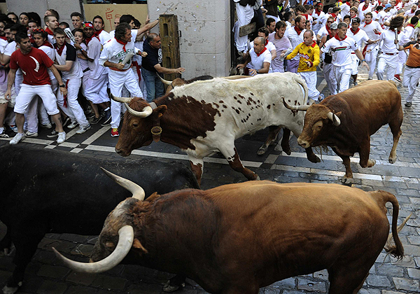 Run with the bulls in Pamplona, Spain
