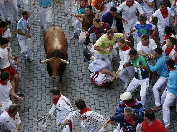 Run with the bulls in Pamplona, Spain