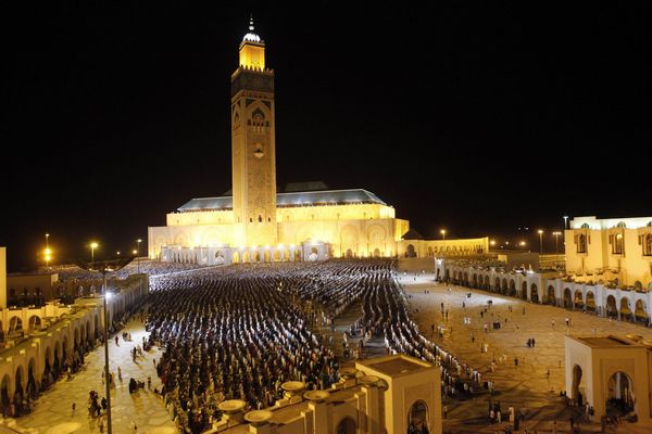 Muslims pray at the Night of Decree