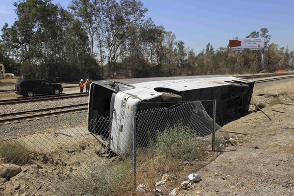 A tour bus crashed in California