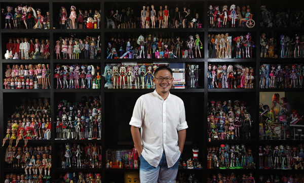 A man's Barbie collection