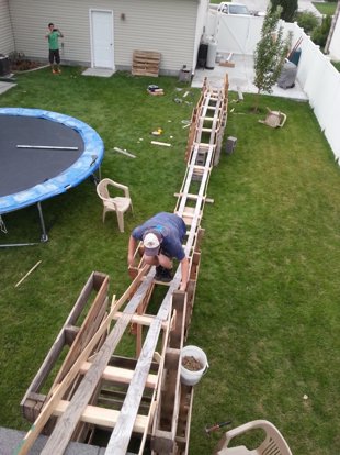 Teen boys build 50-Foot-Long backyard roller coaster