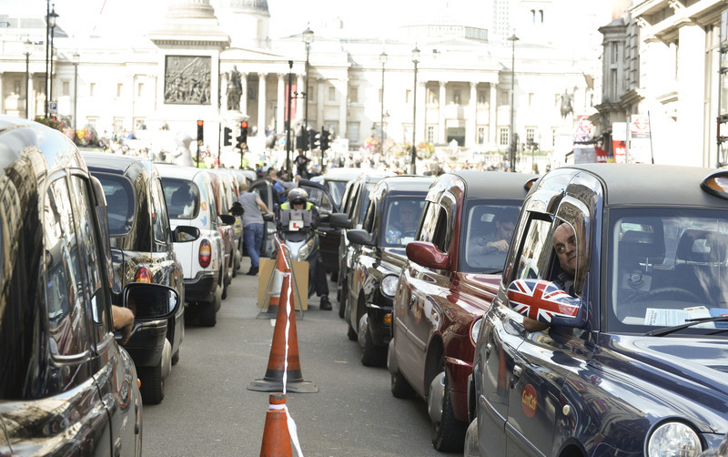 UK taxi drivers stage protests against 'Uber'