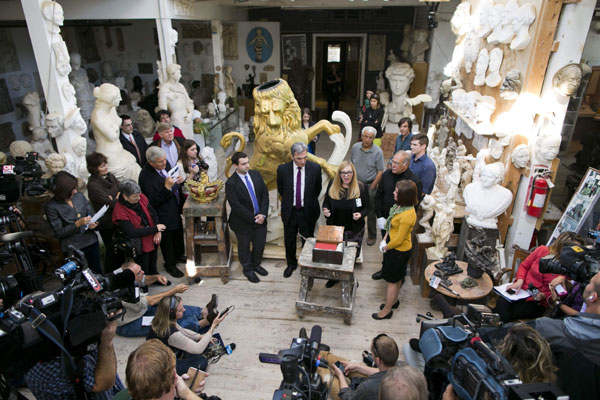 113-year-old time capsule found inside a lion statue in US
