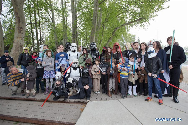 Fans dressed up to celebrate 'Star Wars Day' in Budapest