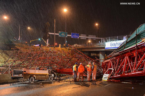 2 killed as bridge under construction collapsed in S. Africa