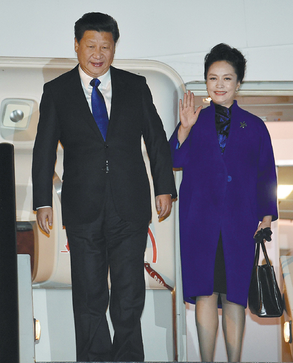 President Xi touches down in London
