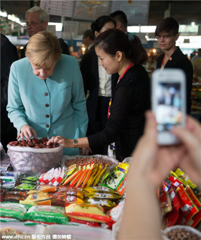 Merkel's lighthearted moments in China