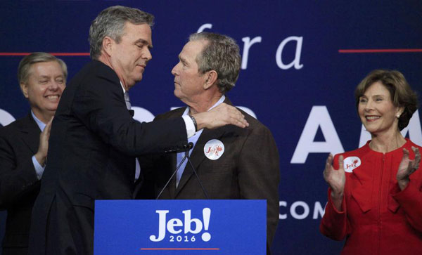 Jeb Bush gets a brotherly hand from George W. in S. Carolina